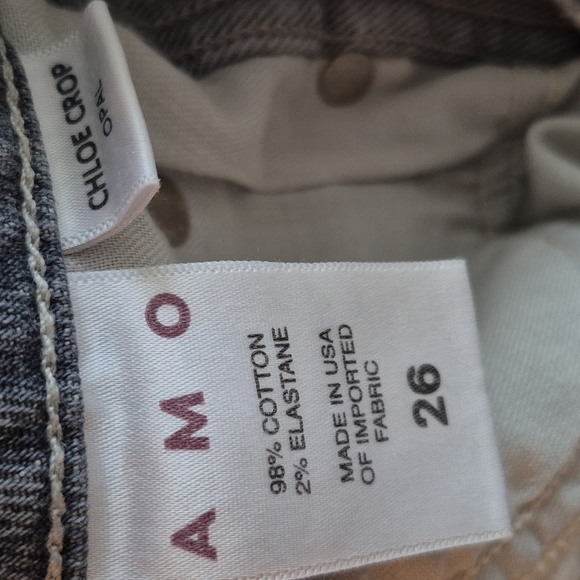 Anthropologie AMO Chloe Crop Jeans Opal Straight Leg High Waisted Acid Wash - Picture 11 of 11